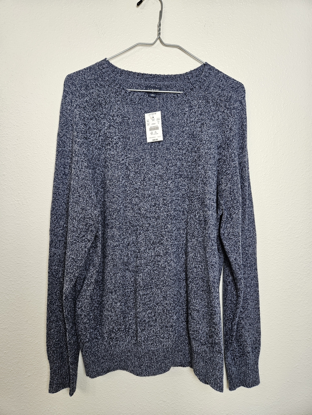 J. Crew Men's Navy Marled Crewneck Sweater Size Medium